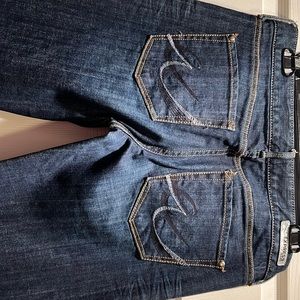 Express Stella boot cut regular fit low rise jeans size 6 long